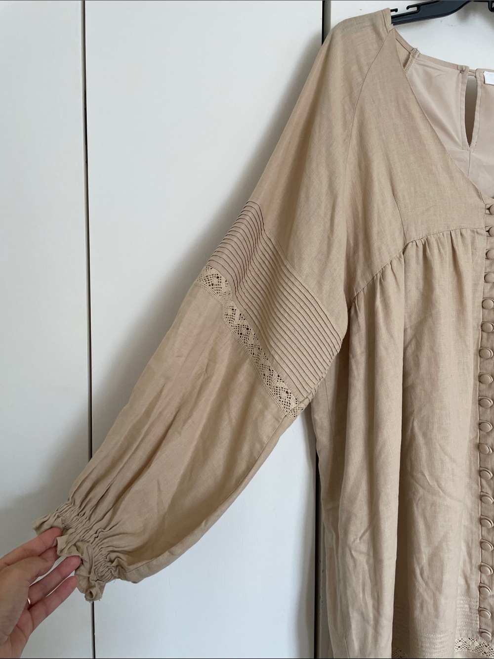 Mable Boho Linen Blend Dress size L - Picture 5 of 10